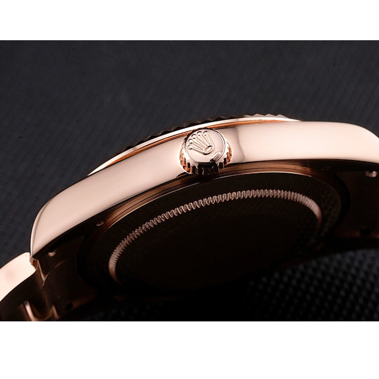 AAA replica watch Brown Case Rose Dweller Gold Dial Rolex Ad Sky Bracelet 0629